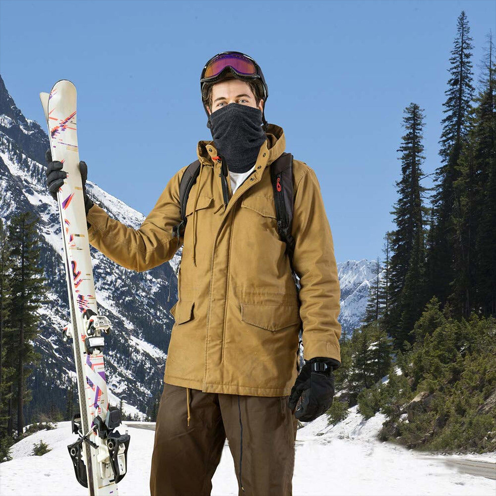 Winter Windproof Fleece Neck Warmer Gaiter Ski Face Mask Scarf for Cold Weather