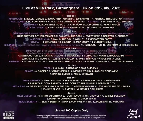 V.A. (BLACK SABBATH and FRIENDS) / BACK TO THE BEGINNING (6CD)