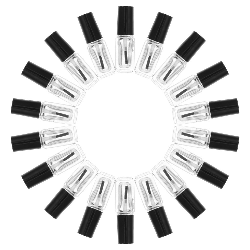 20 Pcs Refillable Transparent 5ml Nail Polish Bottles Empty Container