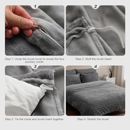 Rabbit Plush Faux Comforter Sets 59x79 In blanke (without insert) Gray