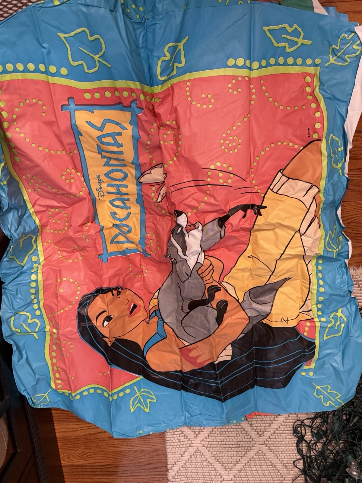 RARE Vtg Disney Pocahontas Vinyl Slumber Kids Play House Camp Tent 40x30x44 Used