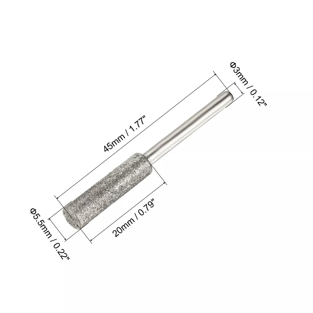 7/32" Diamond Chainsaw Sharpener Sharpening Stone Grinding File Tool Silver 8Pc