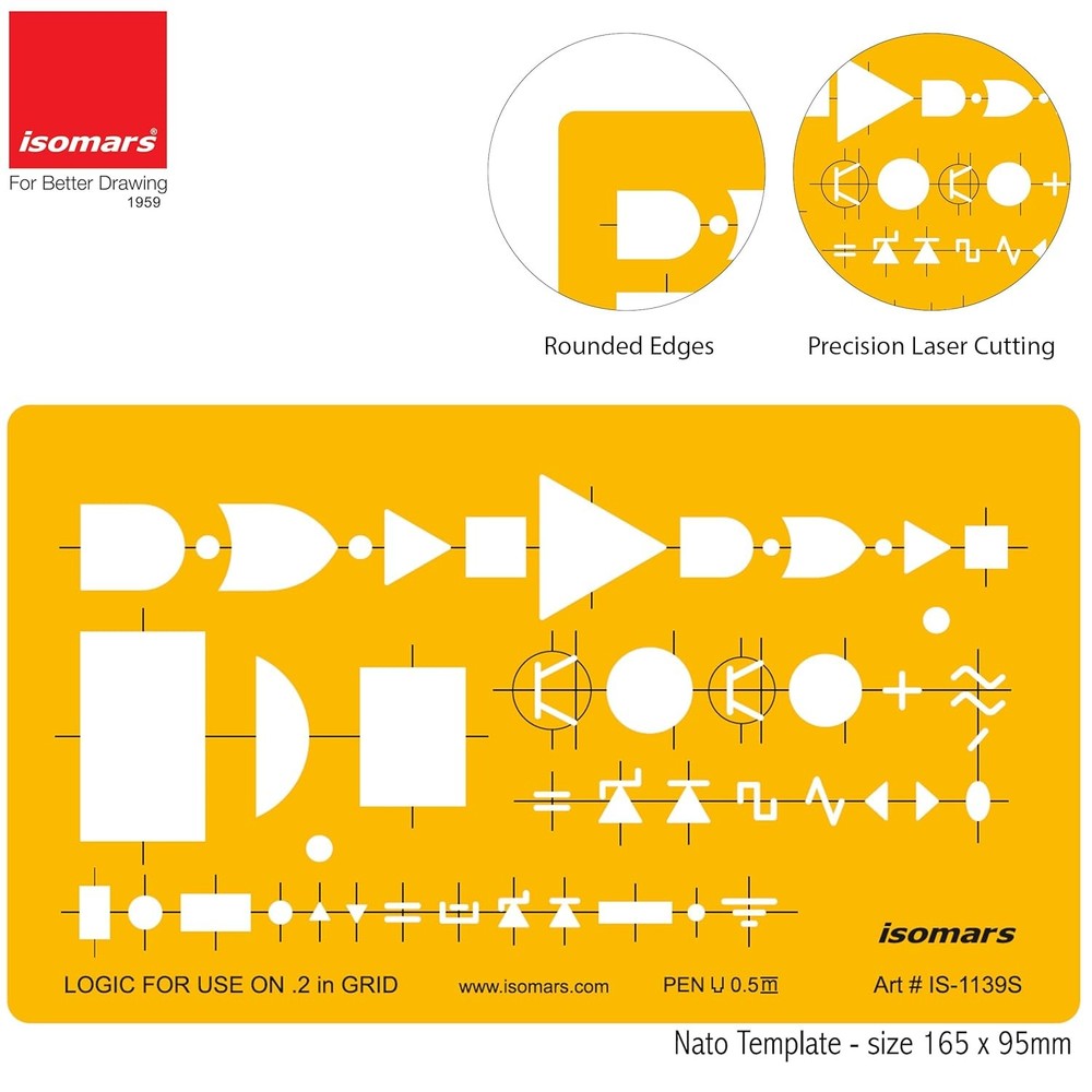 Electrical Symbol Drawing Template – Drafting Stencil for Circuit & Electronics