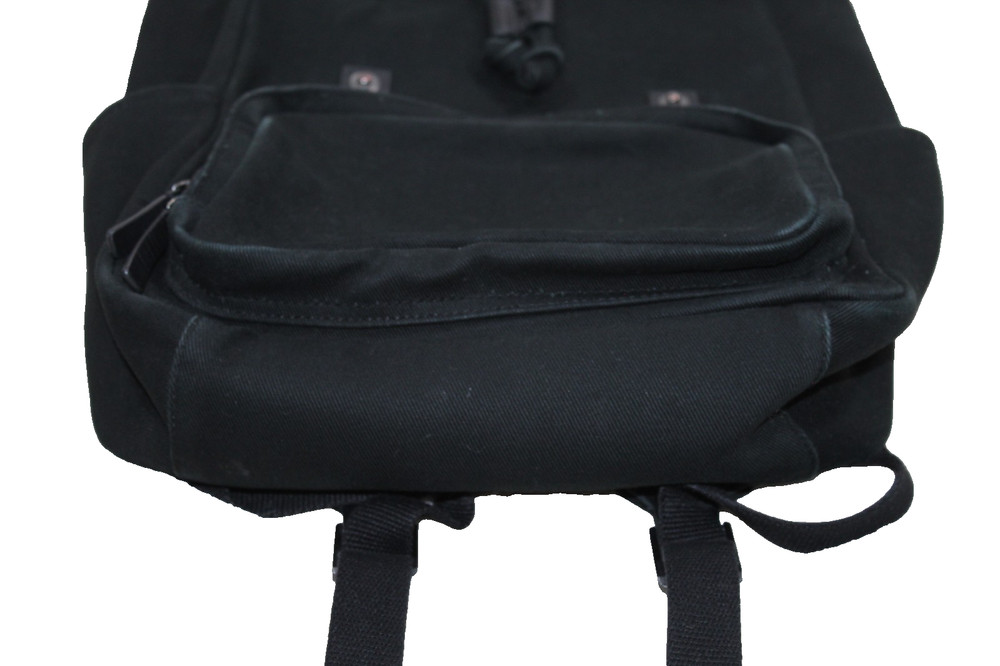 EVERLANE THE MODERN SNAP UNISEX BLACK CANVAS BACKPACK LEATHER EUC