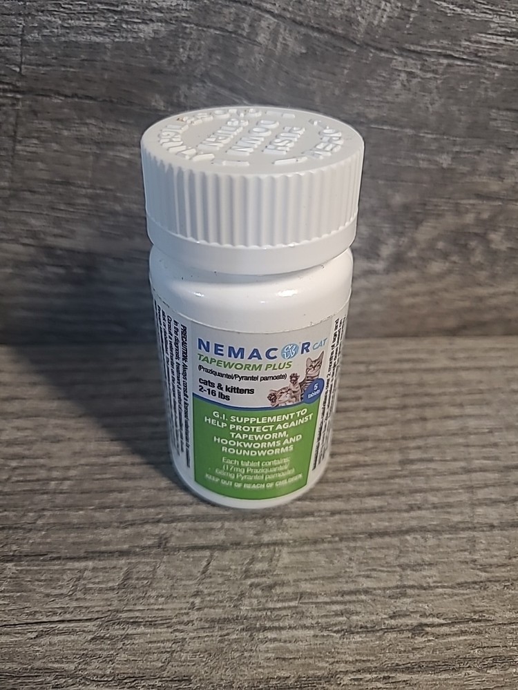 Nemacor Cat Kitten Tapeworm Plus: 5 Count Hookworm Roundworm 2-16lbs
