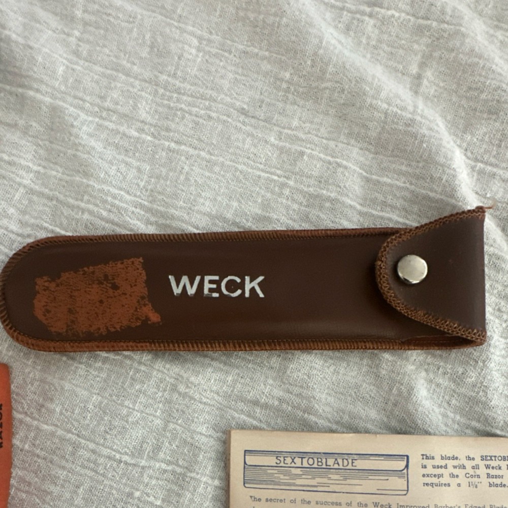 Weck Straight Razor Sextoblade Set with Leather Case, Original Box, Instructions