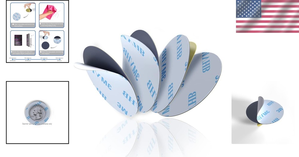 Durable Double-Sided Adhesive Circles – 4 Pack, Ideal for Various Surfaces