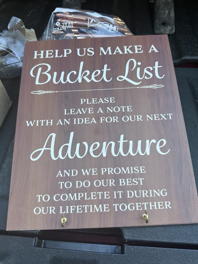 Wedding Reception Bucket List And Tags
