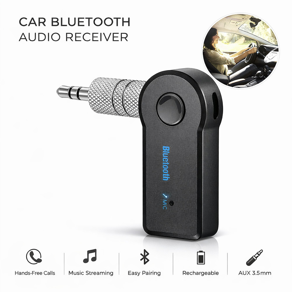 Receptor Bluetooth/Kit manos libres para Carro automóvil adaptador auxiliar Auto