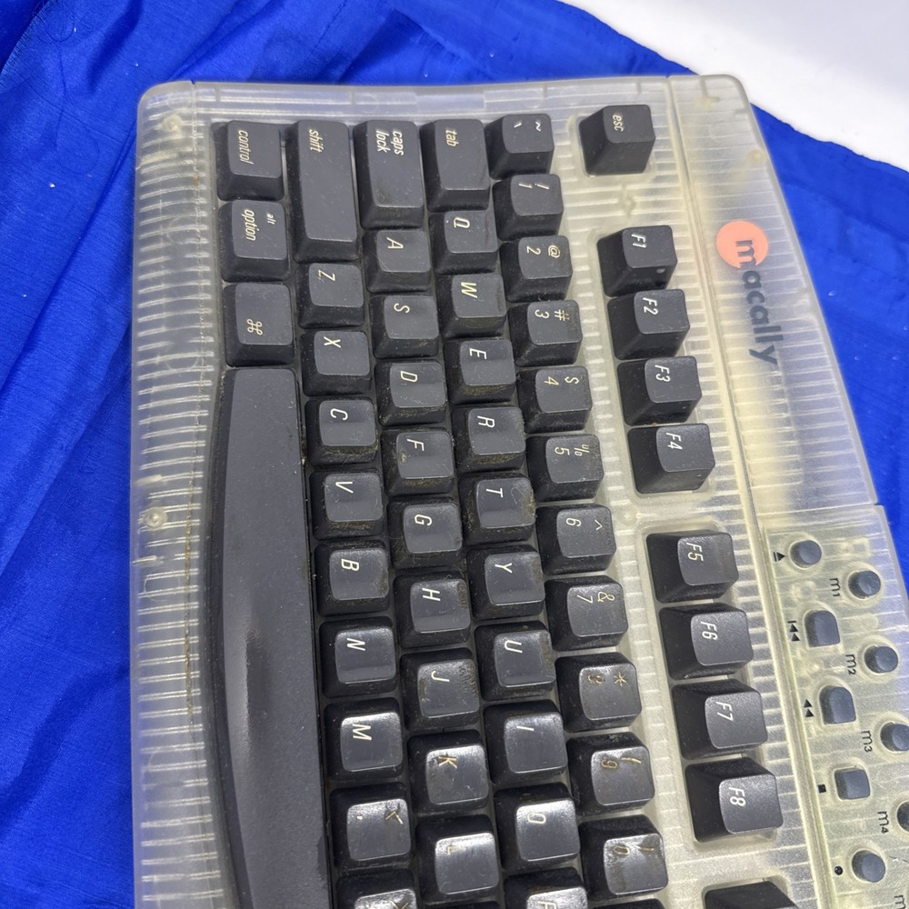 Macally iMediaKey Keyboard Multimedia Macintosh USB Clear Tested Working