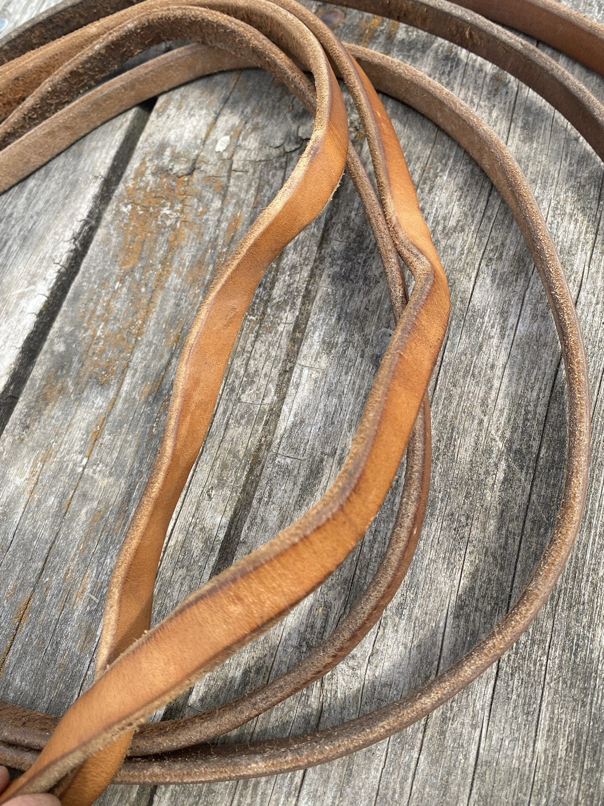 Used Amish made 5/8" X 8 1/2 ft harness leather Western split reins