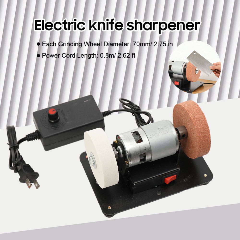 Electric Benchtop Grind Sander Adjustable Variable Speed Table Grinding Machine