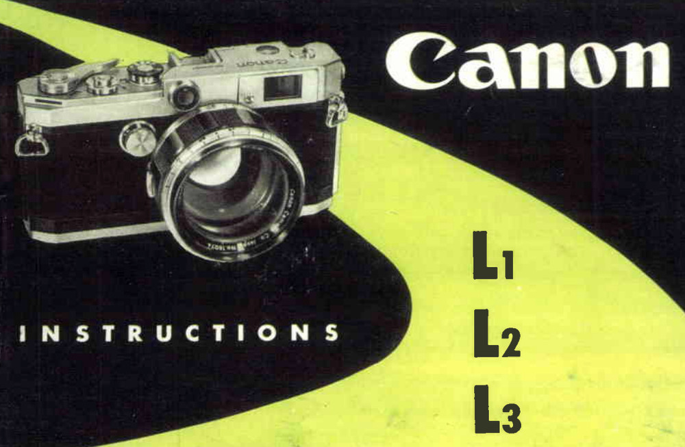 Canon L1 L2 L3 Camera User Owner Instruction Manual