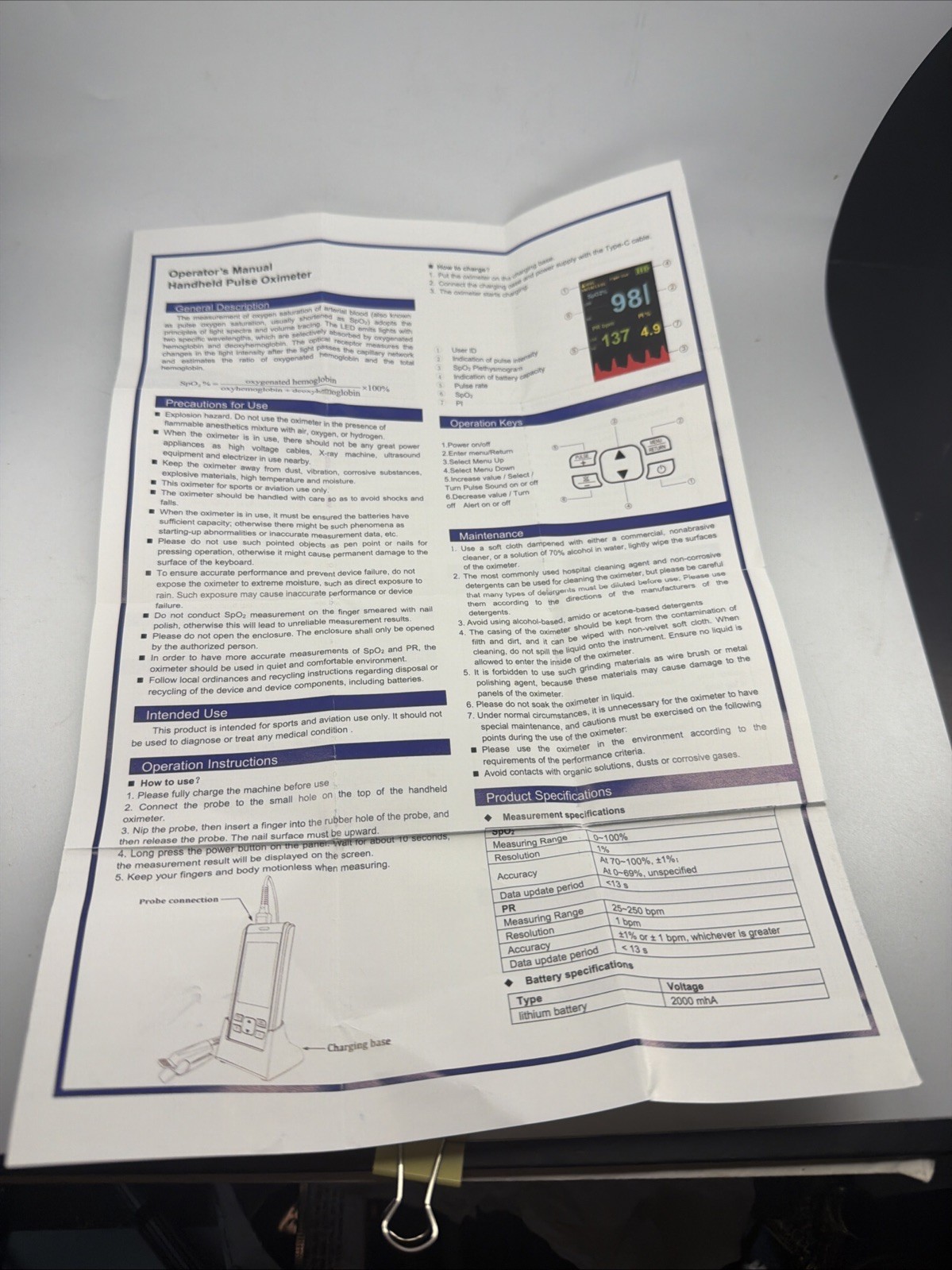 Pulse Oximeter Fingertip Infant Pulse Oximeter Overnight OPEN BOX READ $129