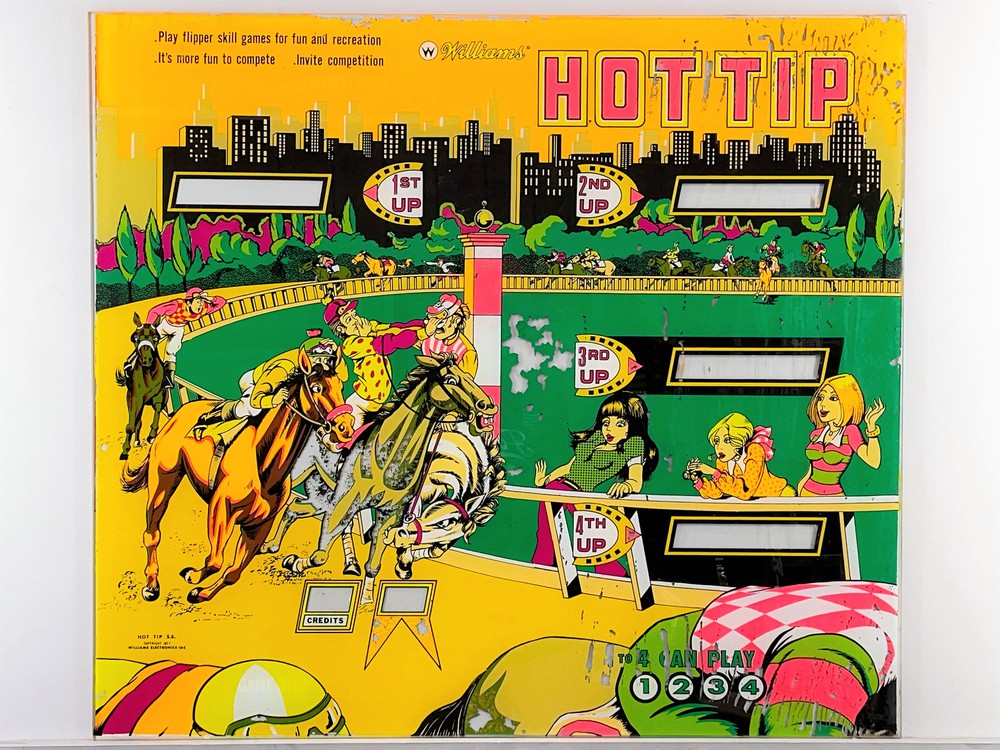 Williams Hot Tip Pinball Machine Game Backglass NOS SS Version