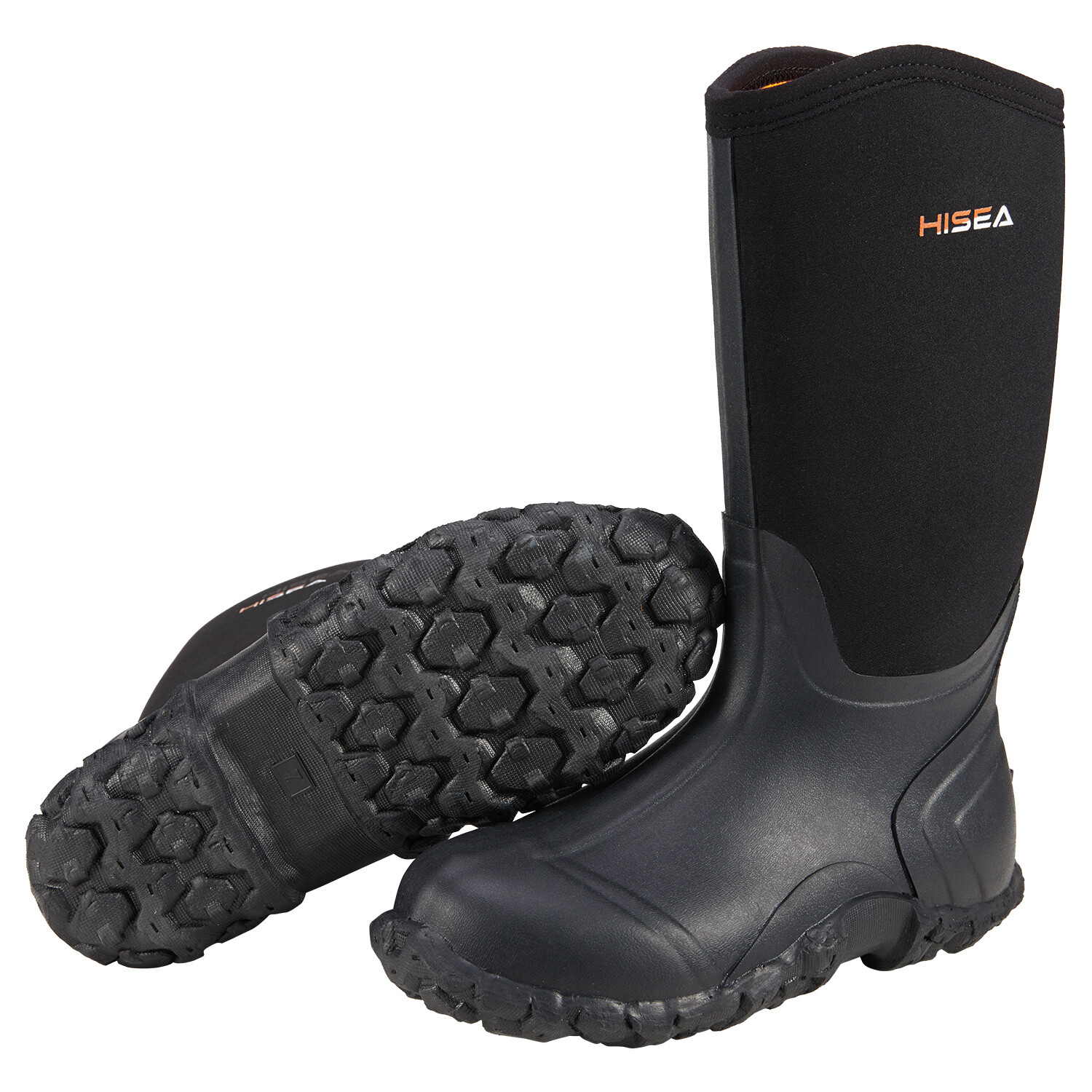 HISEA Men Waterproof Rain Boot Non-Slip Mid-Calf Hunting Fishing Garden Work Boo