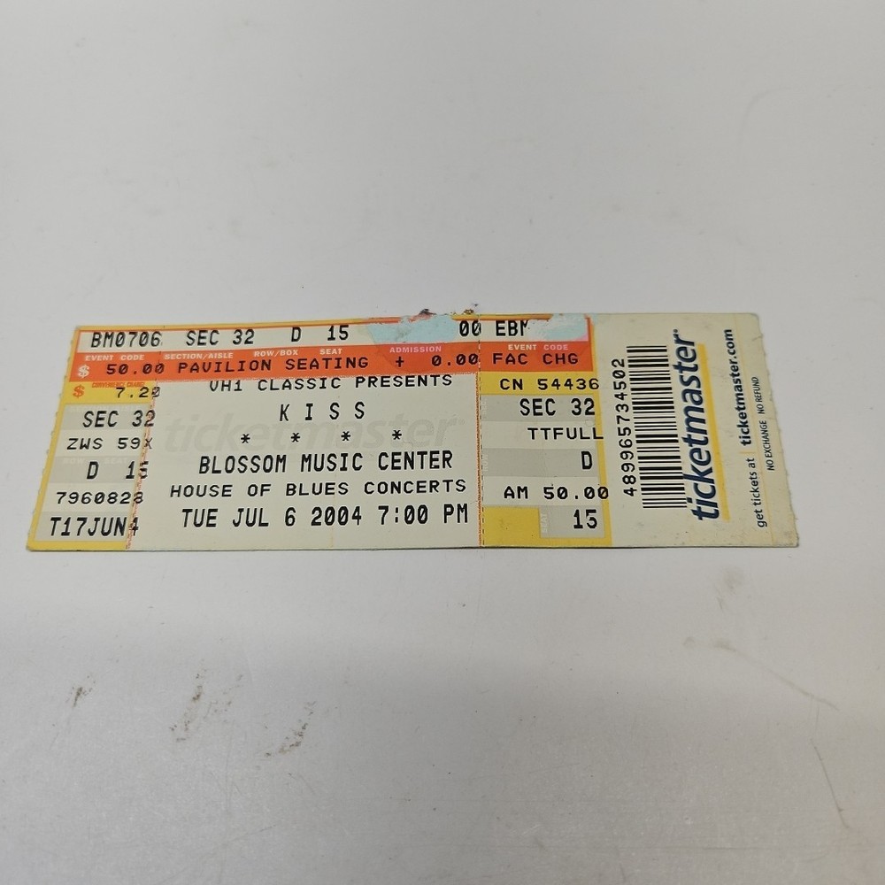 Kiss Concert Ticket 2004 Blossom Music Center