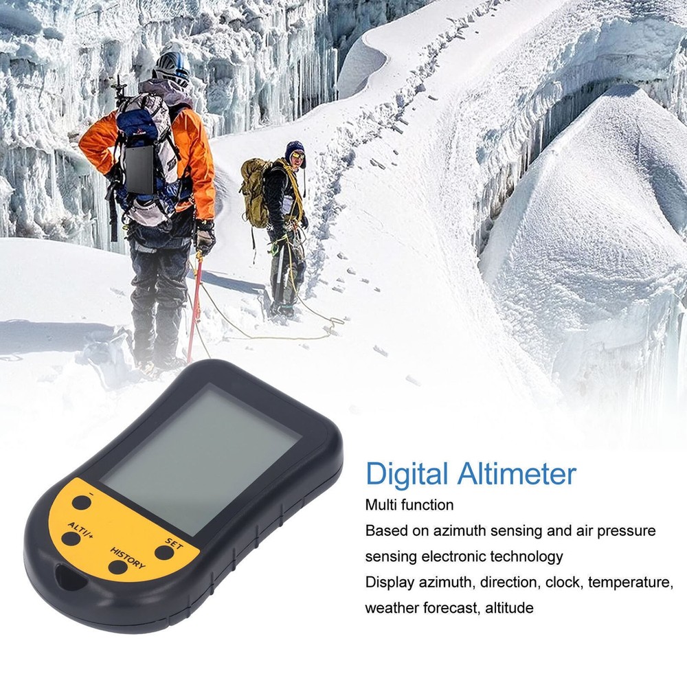 Digital Altimeter Multifunctional LCD Backlit Display Portable Compass Altimeter