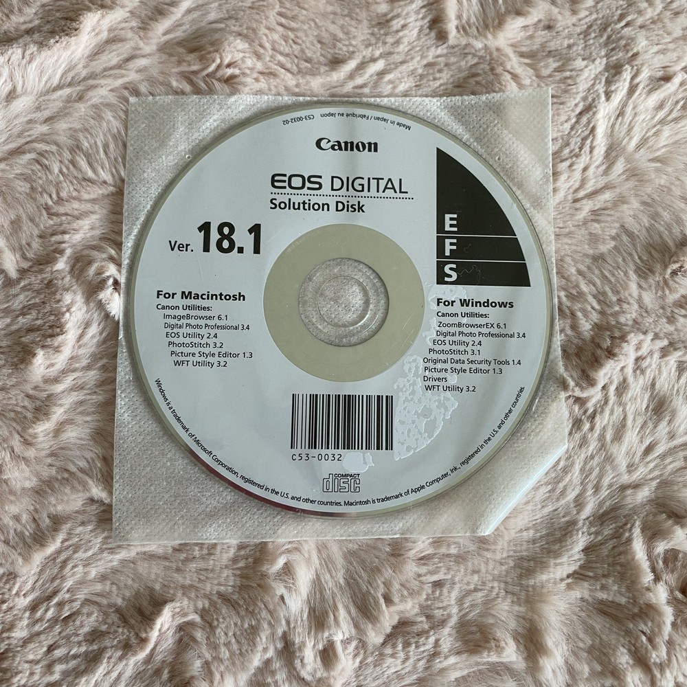 Canon EOS Digital Camera Software Instruction Manual 18.1CD-ROM Disc Windows/Mac