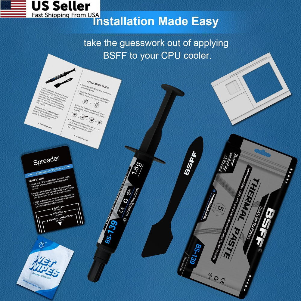 BSFF Thermal Paste, 1.8g with Toolkit CPU Paste Compound 1.8G