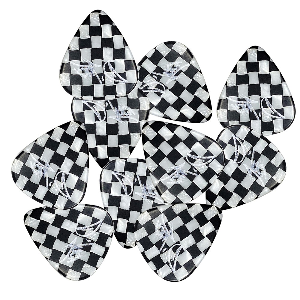 D'Luca Celluloid Standard Guitar Picks Checkerboard 0.70mm Medium 10 Pack