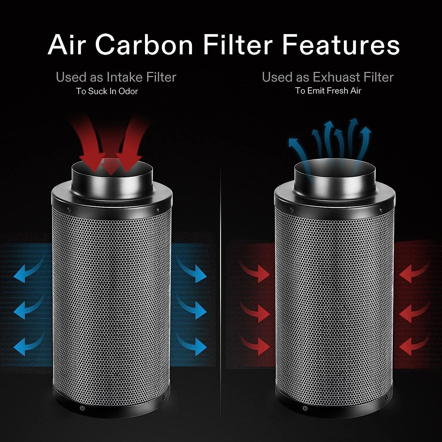 VIVOSUN 6" Air Carbon Filter Smelliness Control w/ Australia Virgin Charcoal