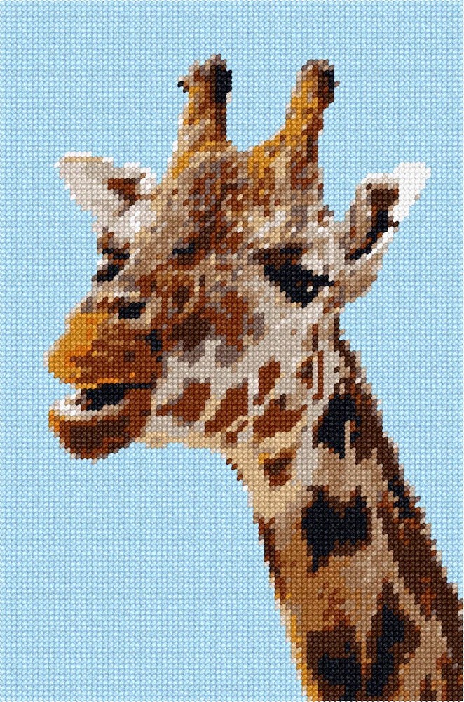 Giraffe Up Close Needlepoint Kit or Canvas (Animal)