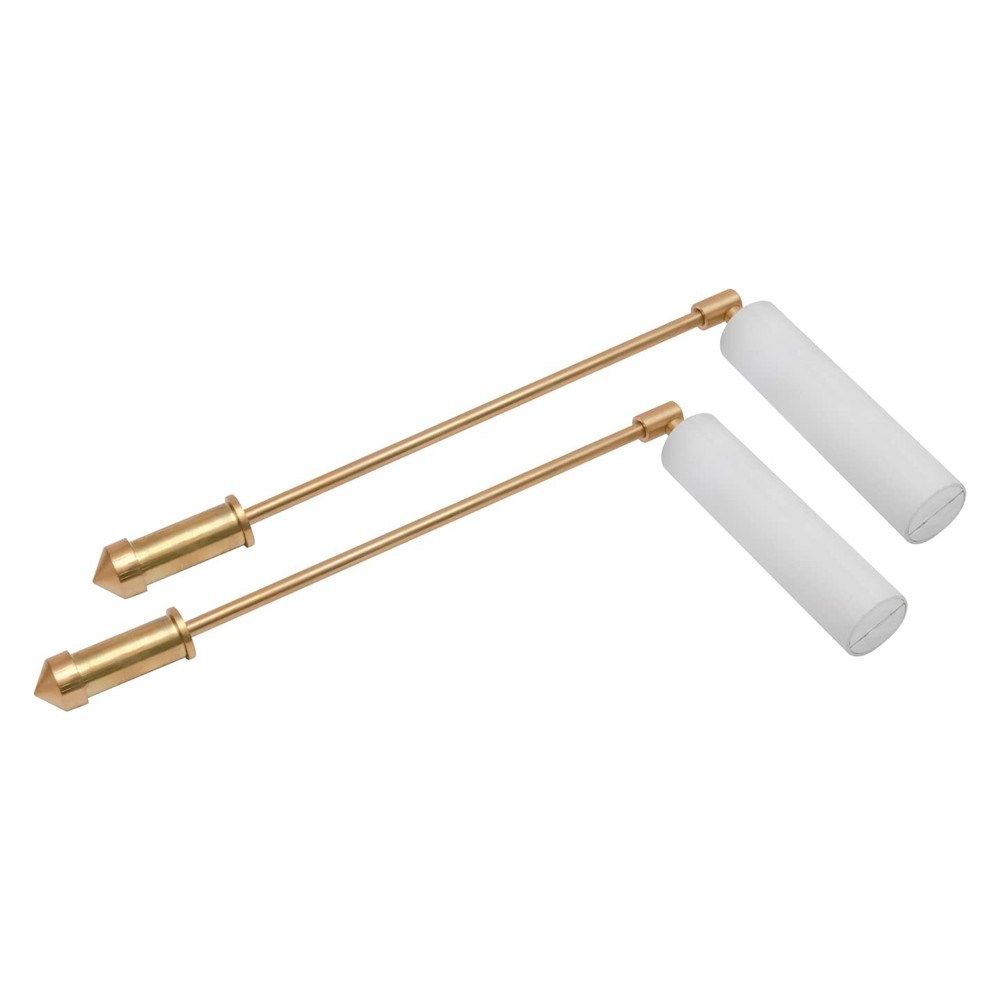 Full Brass Dowsing L Rods Pair WHITE PLASTIC HANDLE with (Pendulum Board,Pendul