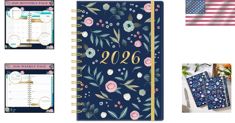 Multifunctional 2026 Calendar Planner - Stylish Design with Convenient Features