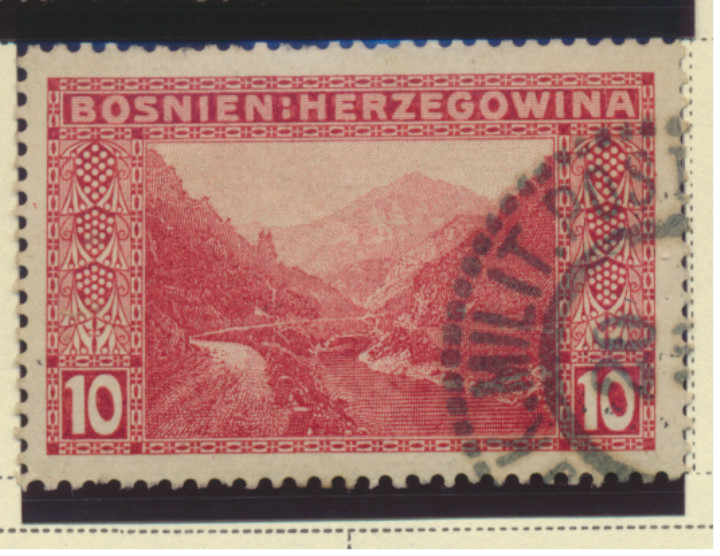 Bosnia and Herzegovina Stamp Scott #35, Used, Partial Military Post Postmark