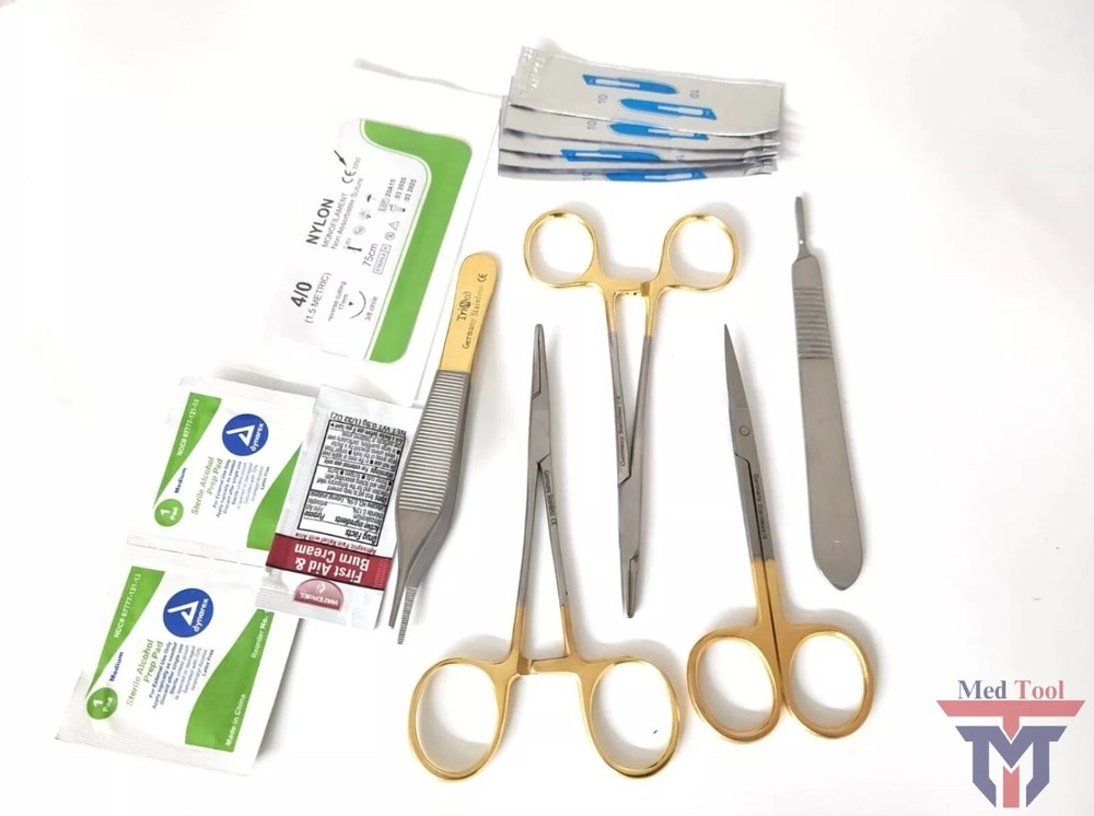 Basic Surgical Suture Kit, First Aid Set, Emergency Kit, Trauma Survival Pack