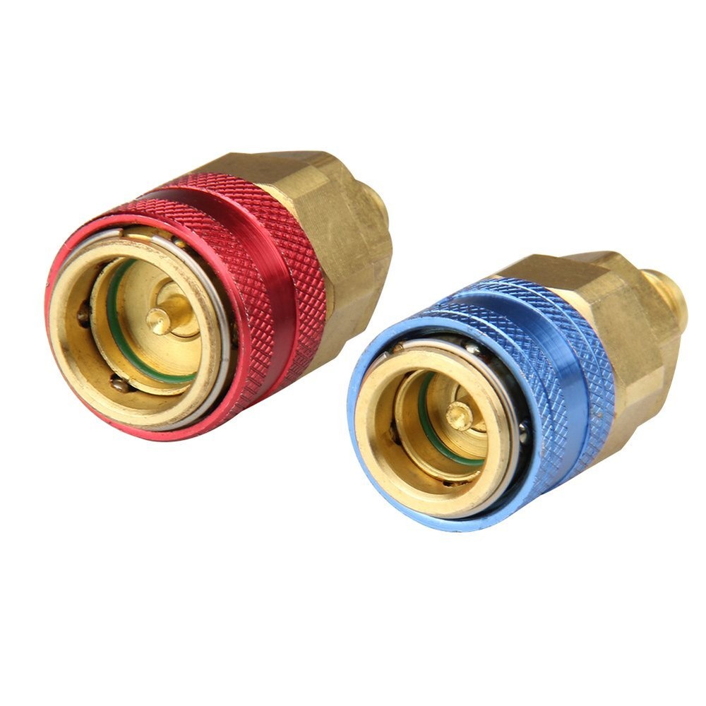 Refrigerant Car Quick Coupler Connector Brass Adapters Low &High Side AC Coupler