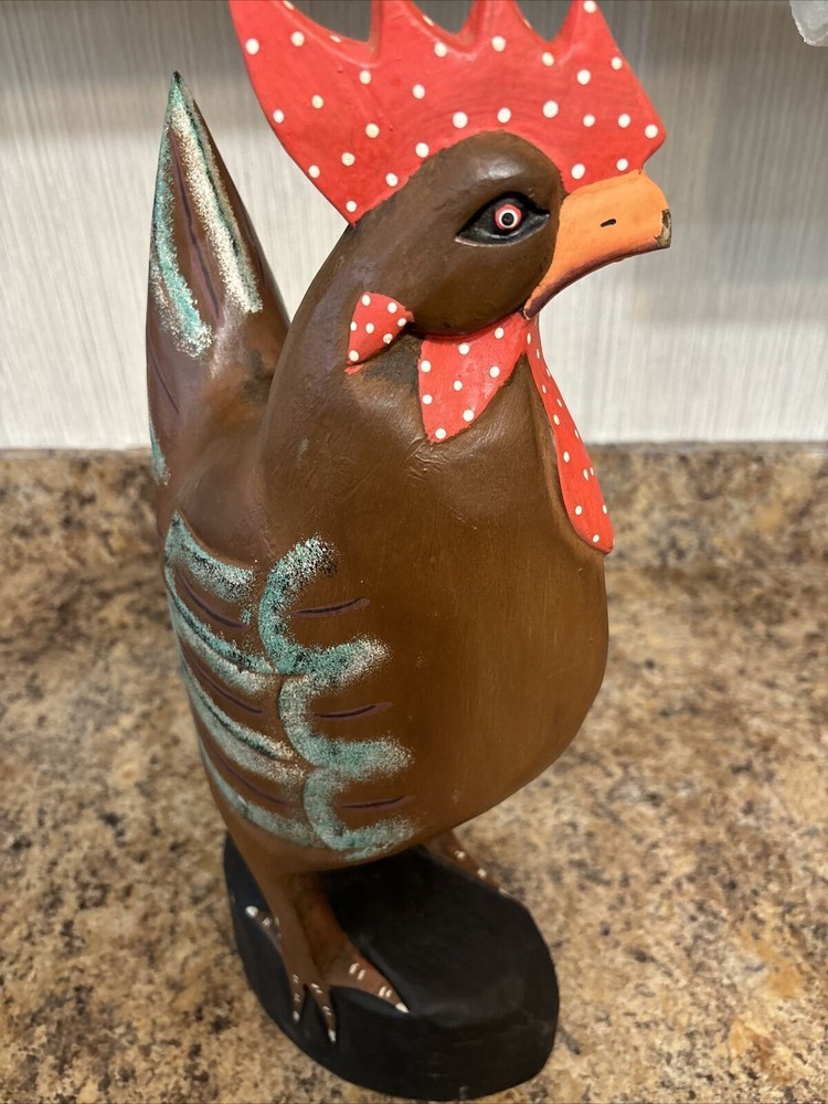 Rooster Chicken Wood Decor Large