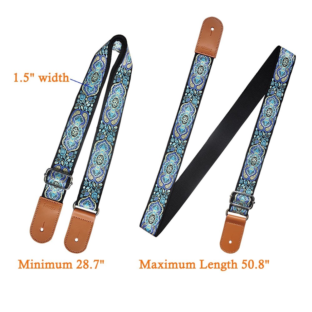 Farcaya Ukulele Strap Jacquard Flower for Soprano Medium, Magic