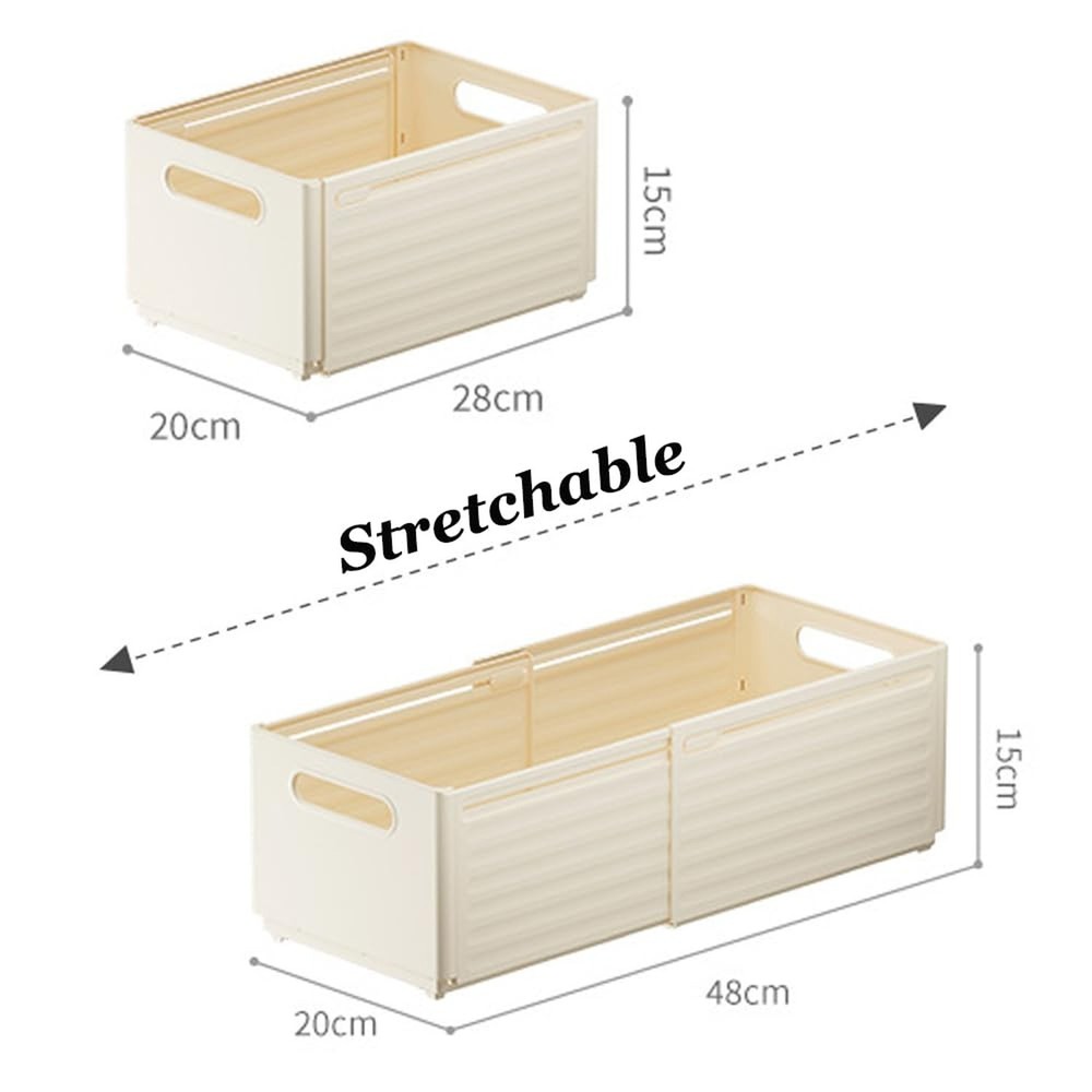 Foldable Storage Bins, 2 Pack Plastic Expandable Boxes for Organizing, Adjust...