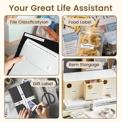 D30 Label Maker, Bluetooth Wireless Mini Label Maker Machine, White Classic