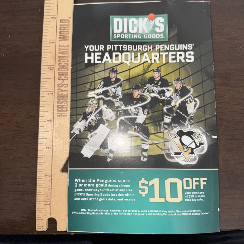 Pittsburgh Penguins Florida Panthers 3/9/2012 Sullivan IceTime Game 33 Program