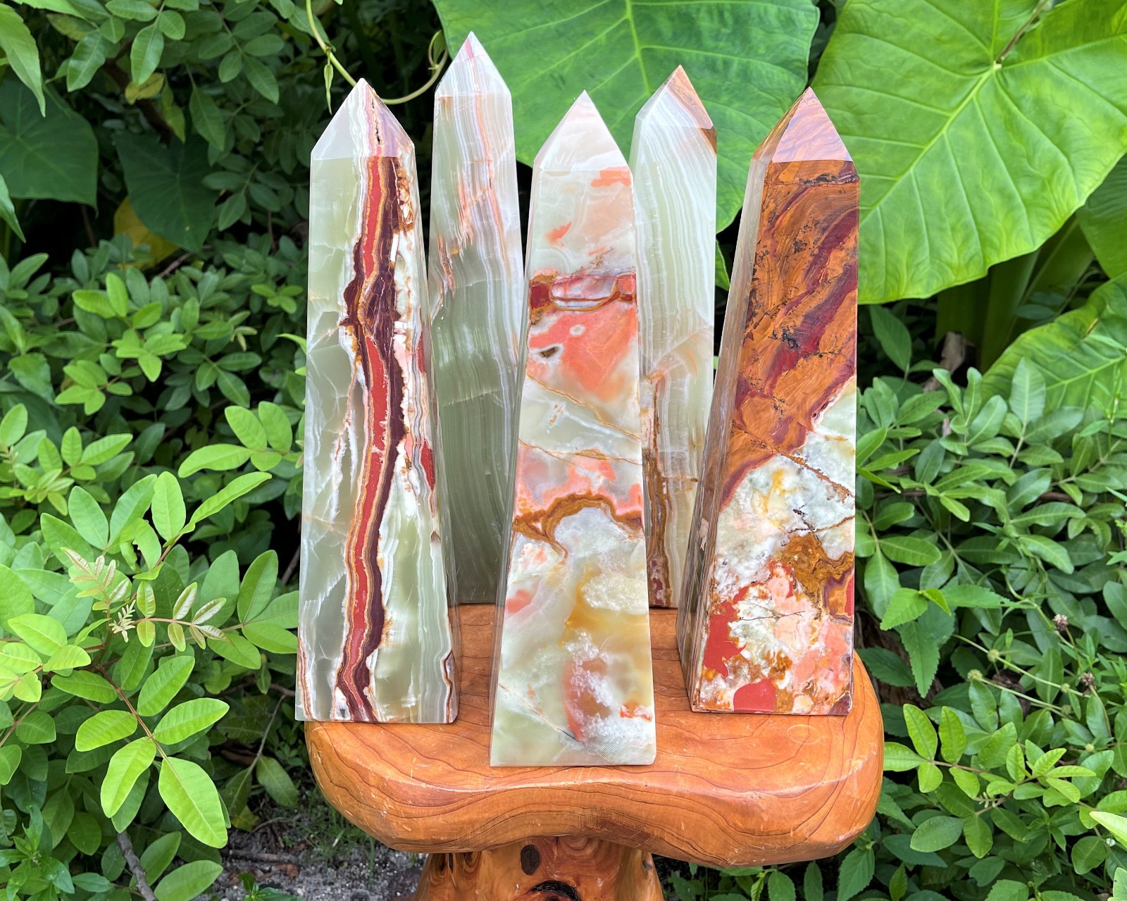 JUMBO 12" Green Onyx Obelisk (4-Sided Crystal Tower, Green Onyx Tower)