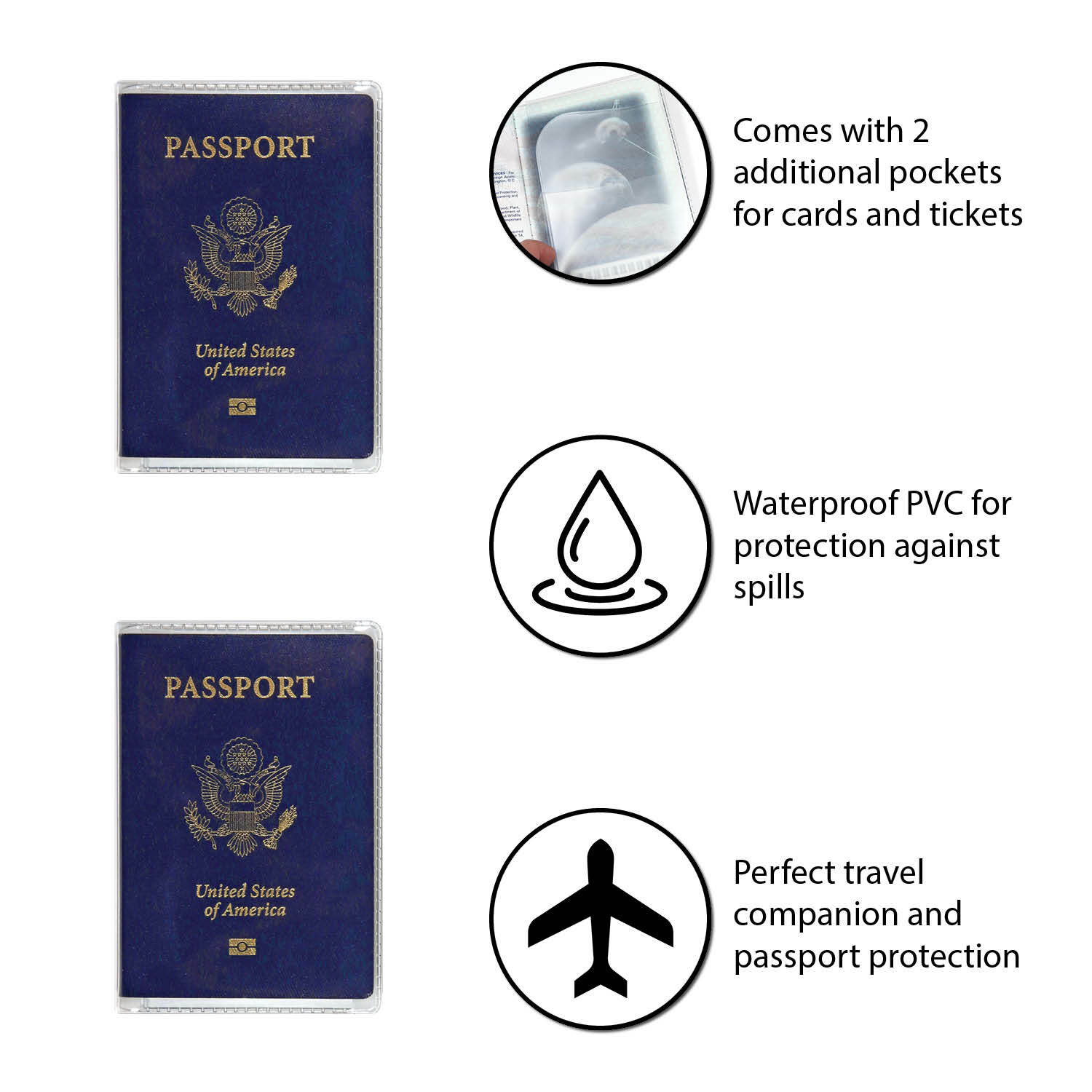 Clear Passport Cover Plastic Passport Protector Vinyl ID Card Protector Case 6pc