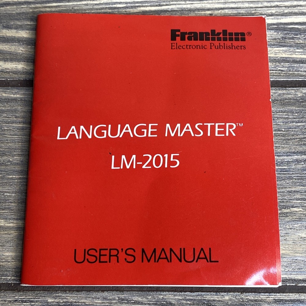 Franklin Electronic Publishers Language Master User Manual LM-2015 Replacement