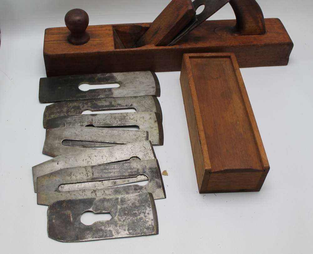 Antique Block Plane With Blades and Attachments
