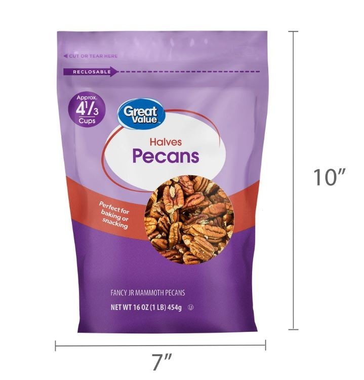 Great Value Pecan Halves, 16 oz New