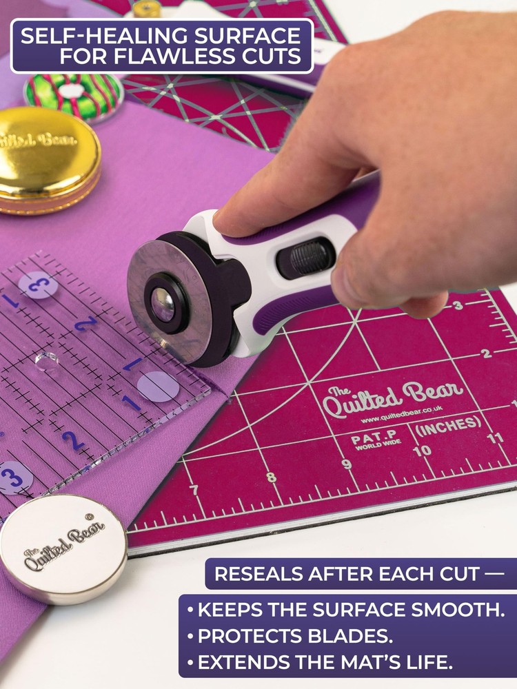 Rotating Cutting Mat 12" x 12" Locking & Rotating Self Healing Cutting Board...