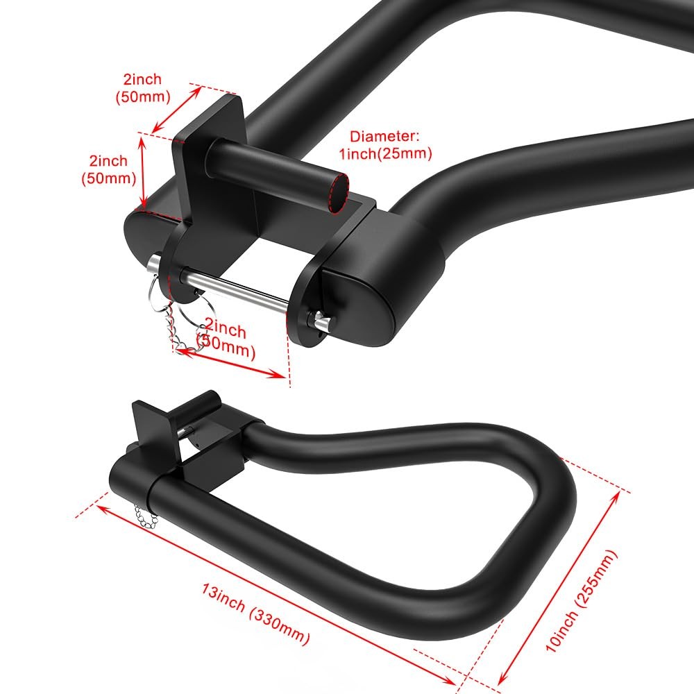 Solid Dip Bar Attachment for 2" x 2" with 1" Hole Power Cage Squat Rack, Set ...
