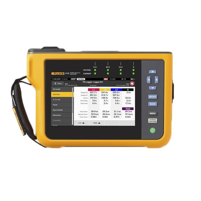 Fluke 1775 3-Phase Power Quality Analyzer, Soft Case, Flexible Probes