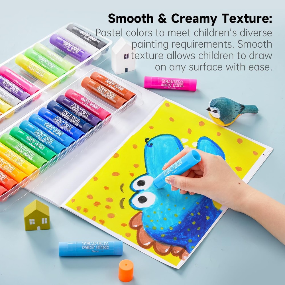 Shuttle Art Tempera Paint Sticks 30 Solid Colours Quick Drying Works Great...