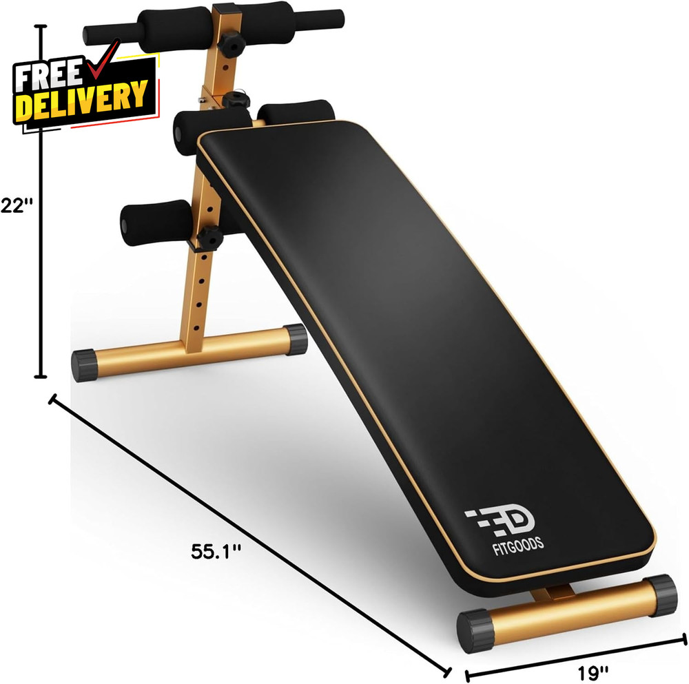 Sit up Bench Adjustable Workout Bench for Ab Exercise Curved Incline/Decli....