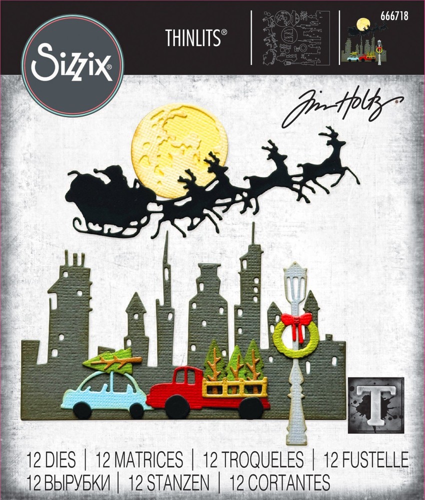 Sizzix Thinlits Vault Christmas Magic #666718 12pk set Retail $20.99 Tim Holtz