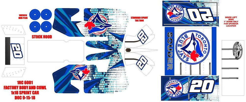 1RC SPRINT WRAP BLUE BIRD THEME WRAP KIT