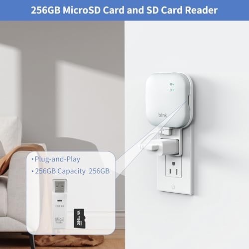 256GB MicroSD Card & No-Drill Mount for Blink Security Cameras, USB-C Cable, SD